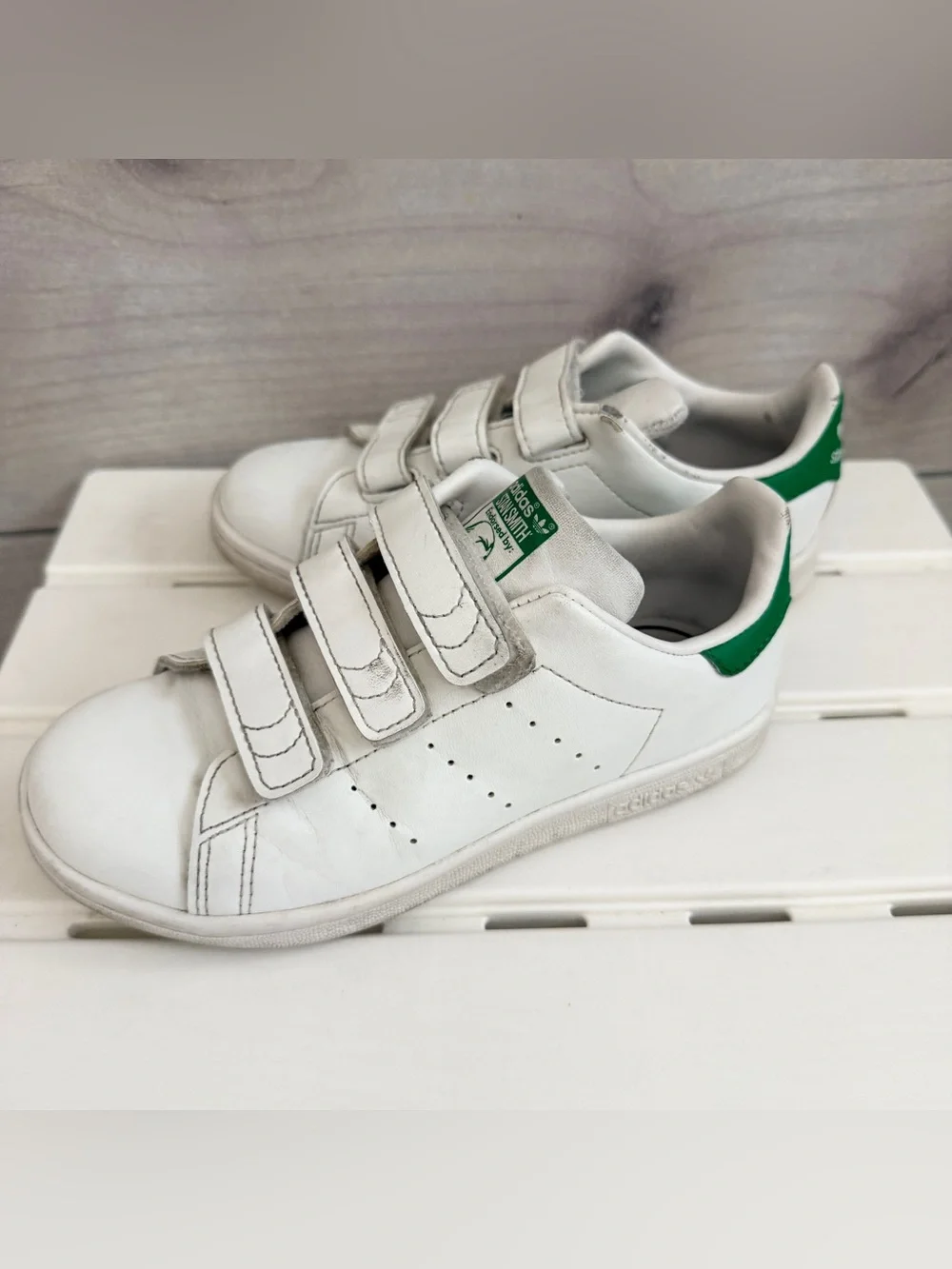 Adidas Stan Smith Shoes Green And White Size 13K Toddler Leather Sneakers
